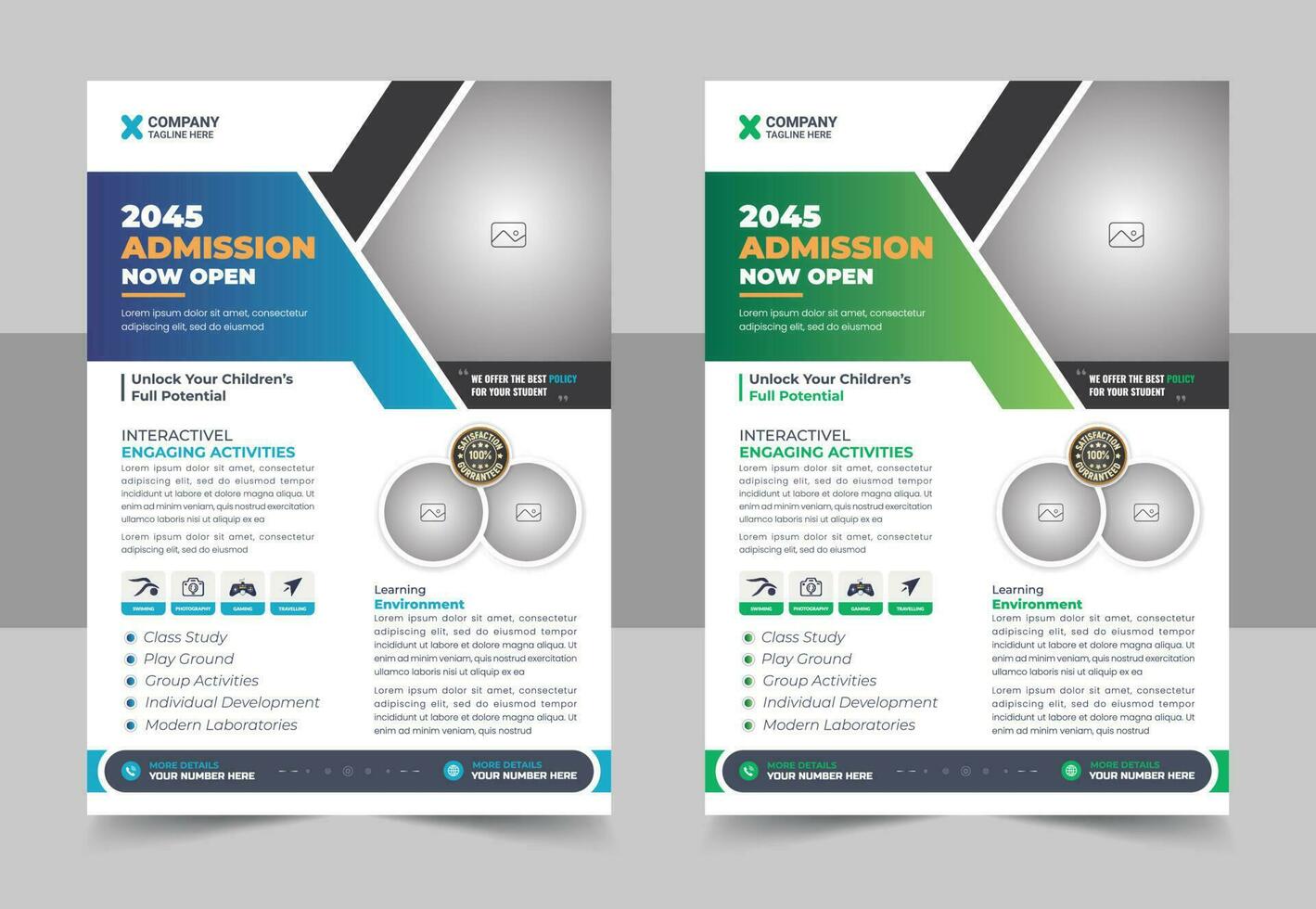Kids back to school education admission flyer poster template, Kids Childrens back to school education admission flyer poster layout, book cover, leaflet, poster, brochure, template vector