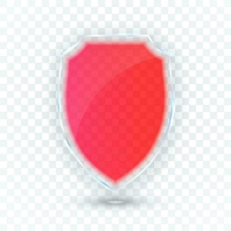 Transparent Shield. Safety Glass Badge Icon. Privacy Guard Banner. Protection Shield Concept. Decoration Secure Element. Defense Sign. Conservation Symbol. Vector illustration