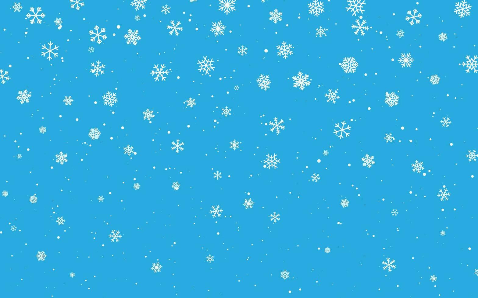 Christmas snow. Falling snowflakes on blue background. Snowfall. Vector illustration