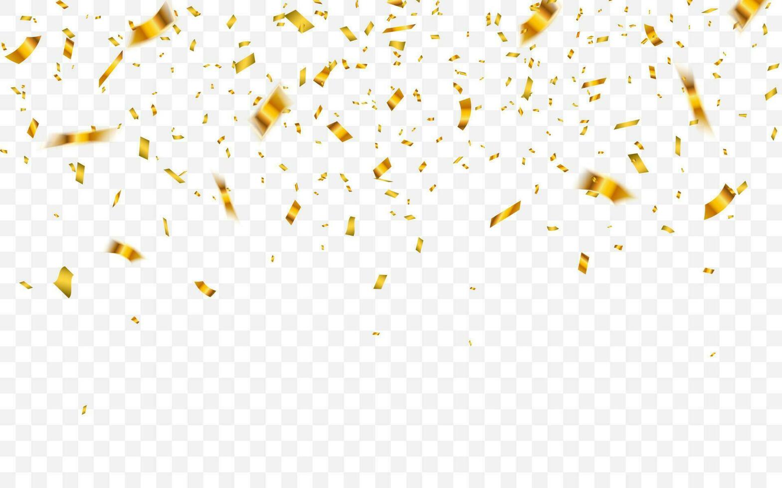 Gold confetti. Celebration carnival falling shiny glitter confetti in gold color. Luxury greeting card. Vector illustration