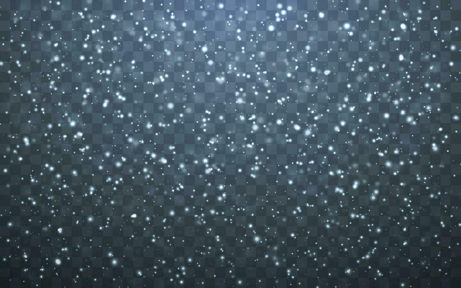 Christmas snow. Falling snowflakes on dark background. Snowfall. Vector illustration