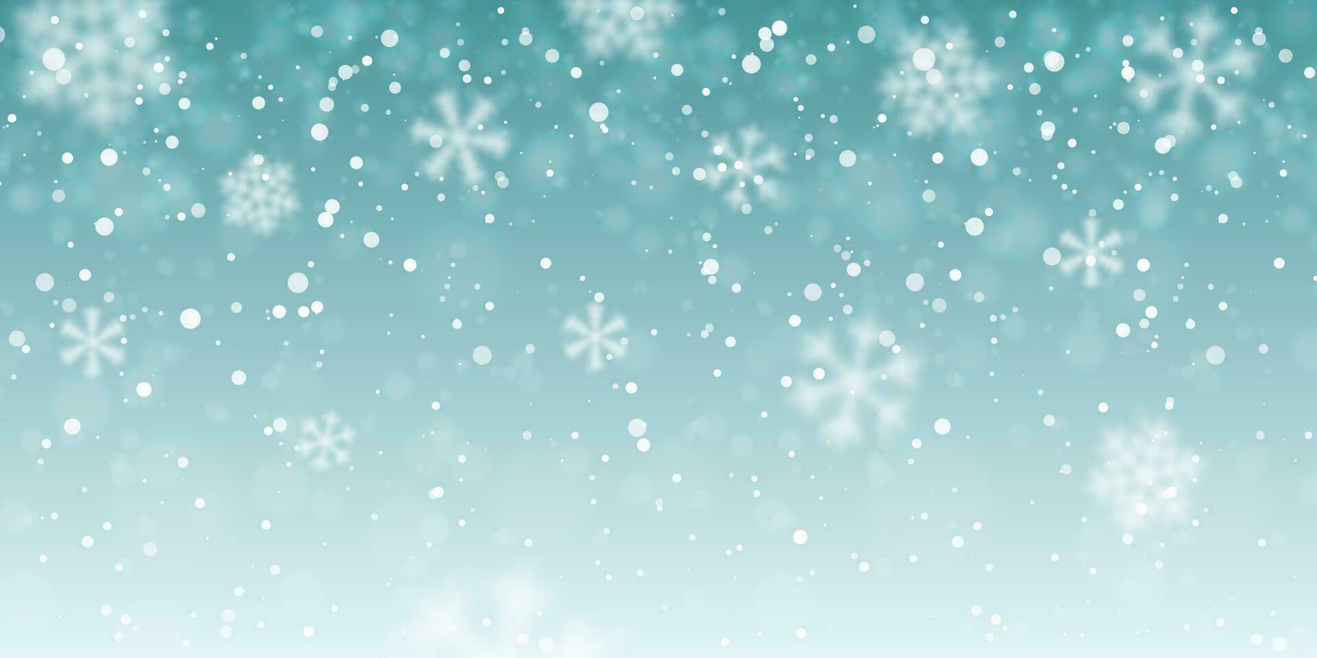 Christmas snow. Falling snowflakes on transparent background. Snowfall. Vector illustration