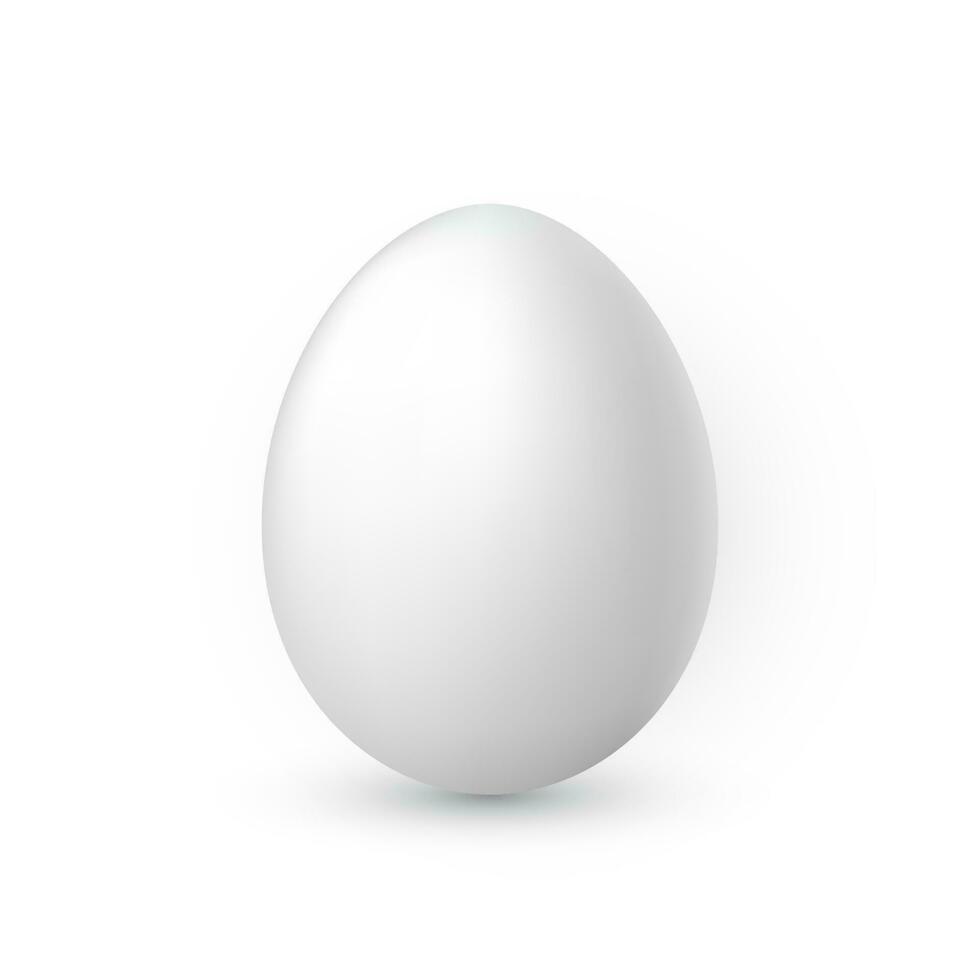 White egg on white background. Design template. Vector illustration