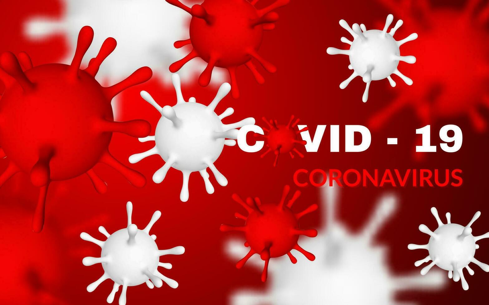 Coronavirus Covid-19, 2019-nKoV. 3d illustration of virus unit. World pandemic concept. Vector illustration