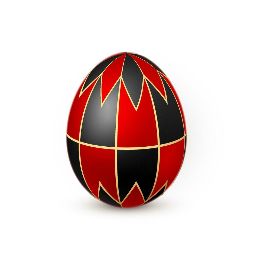 Color Easter egg on white background. Design template. Vector illustration