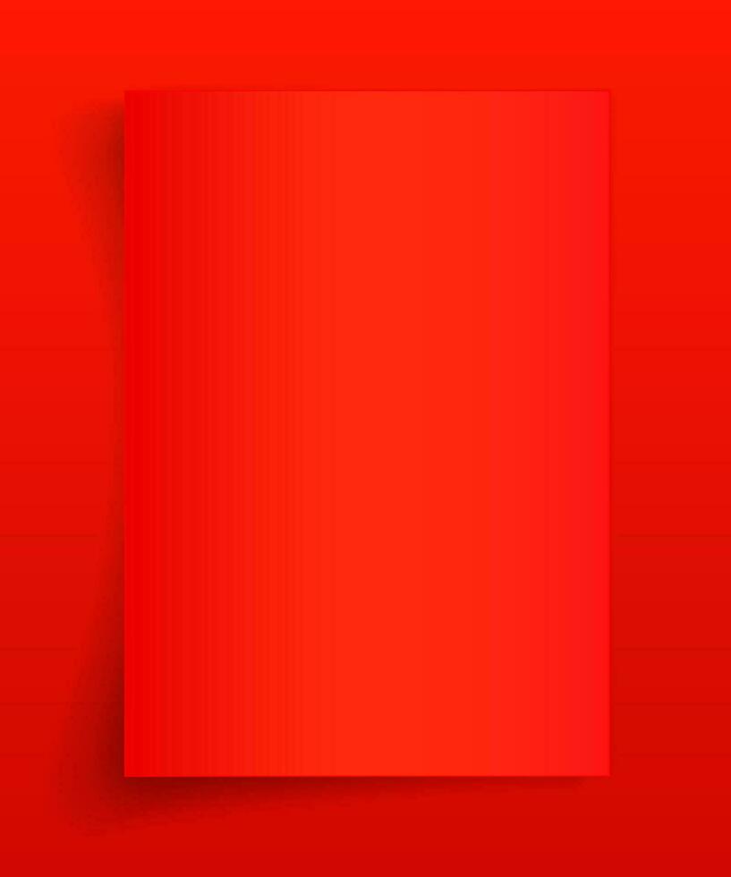 Blank A4 sheet of red paper with shadow, template for your design. Set. Vector illustration