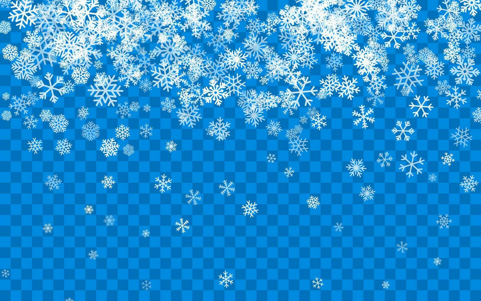 Christmas snow. Falling snowflakes on dark background. Snowfall. Vector illustration