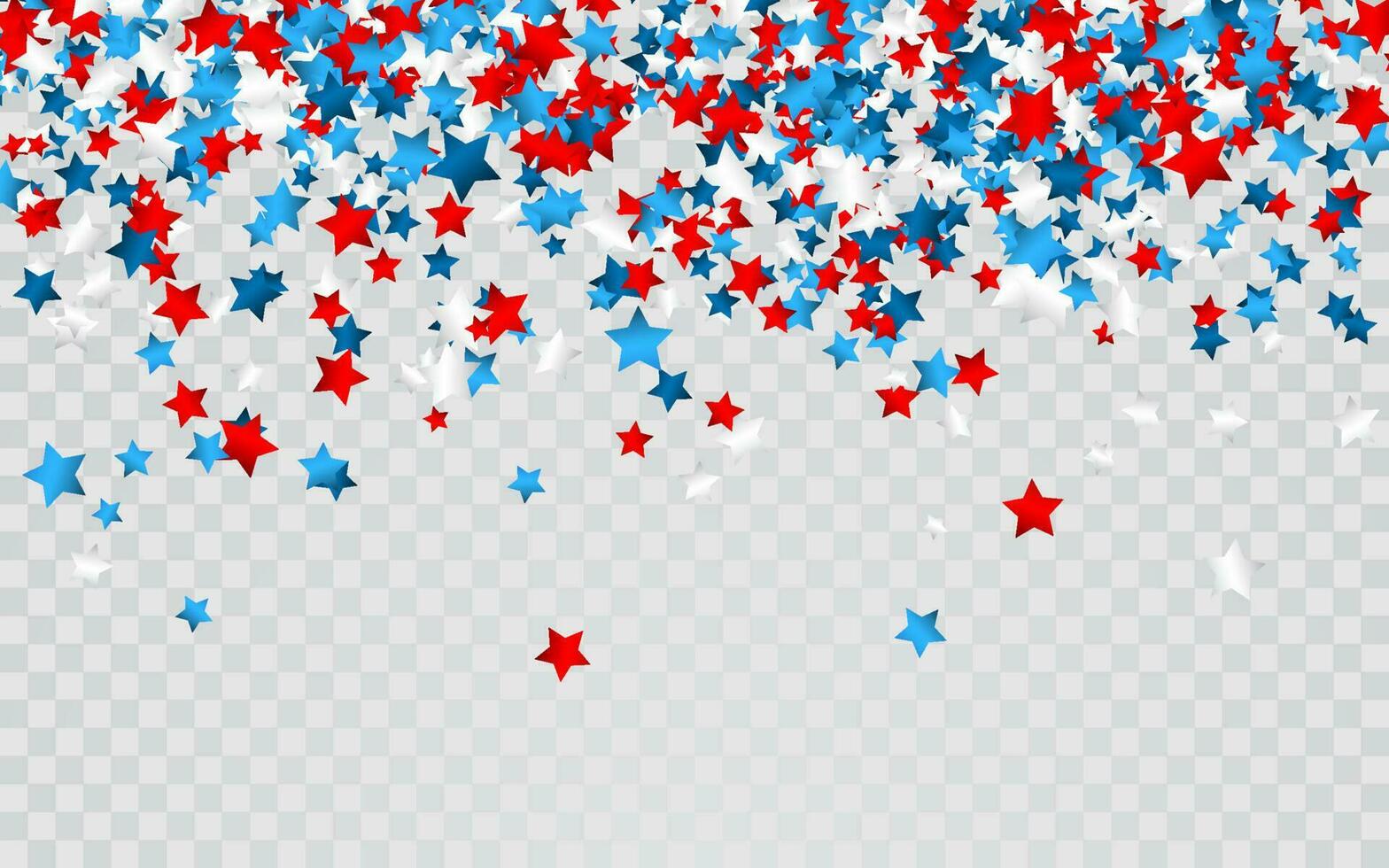 Celebration confetti in national colors of USA. Holiday confetti in US flag colors. 4th July independence day background vector