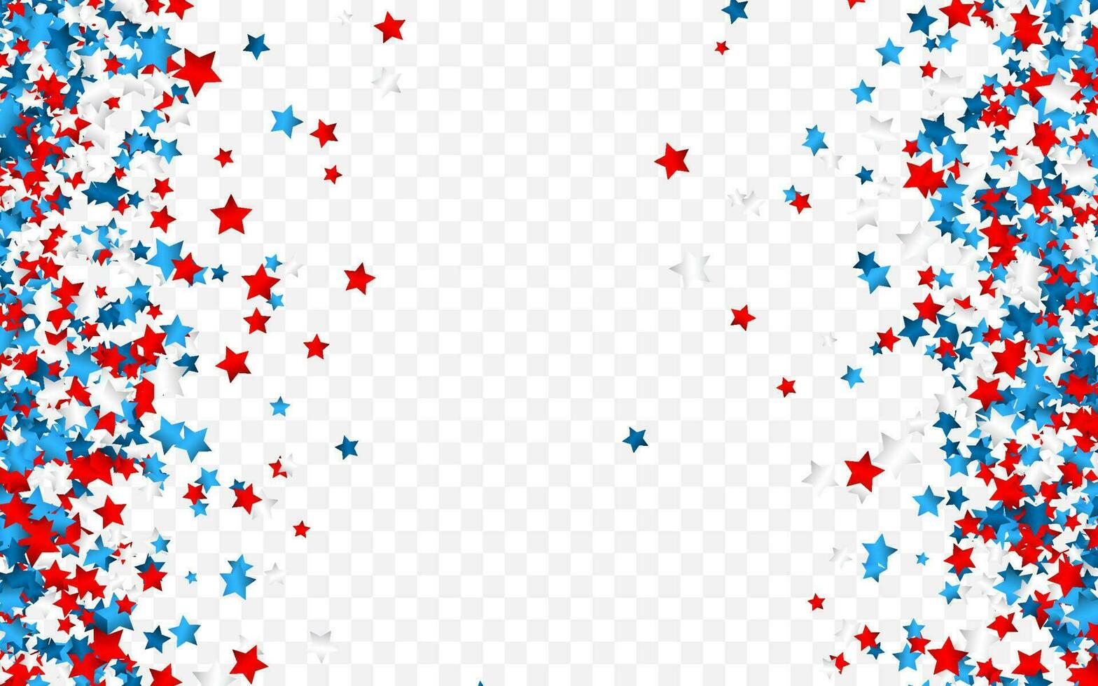 Celebration confetti in national colors of USA. Holiday confetti in US flag colors. 4th July independence day background vector