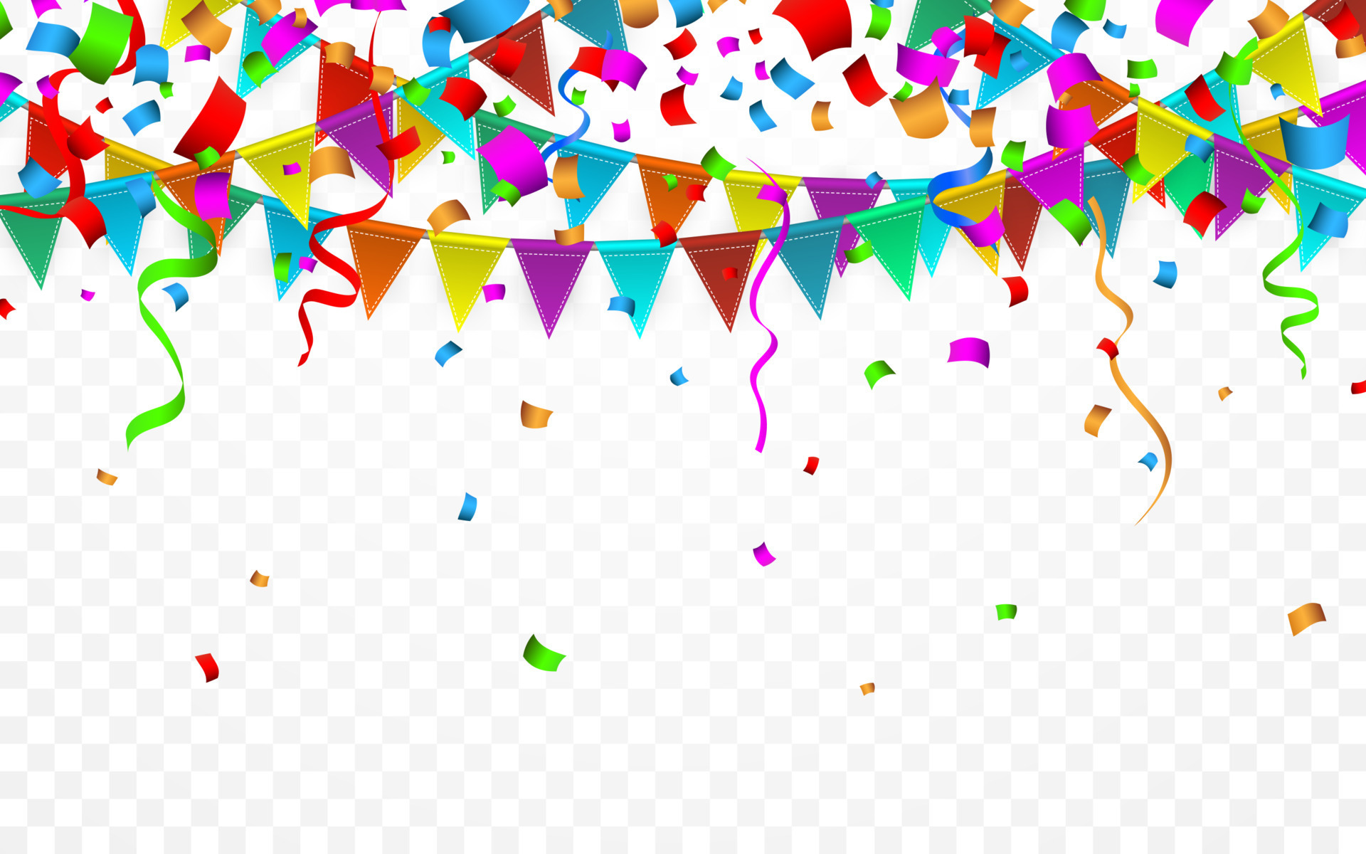 Colorful confetti. Celebration carnival. Party background with flags