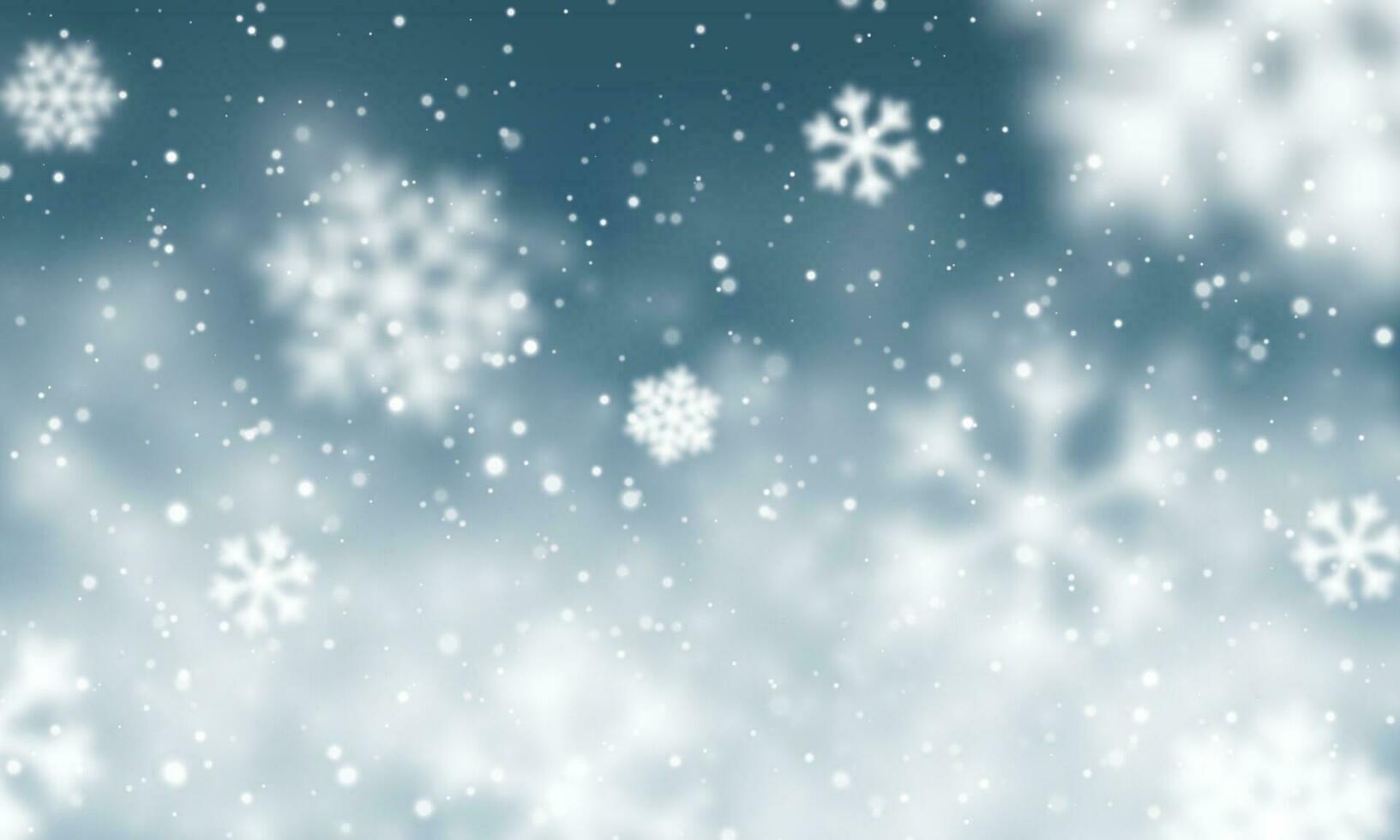 Christmas snow. Falling snowflakes on dark blue background. Snowfall. Vector illustration