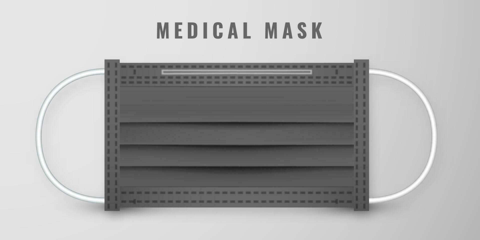 Realistic medical face mask. Details 3d medical mask. Vector
