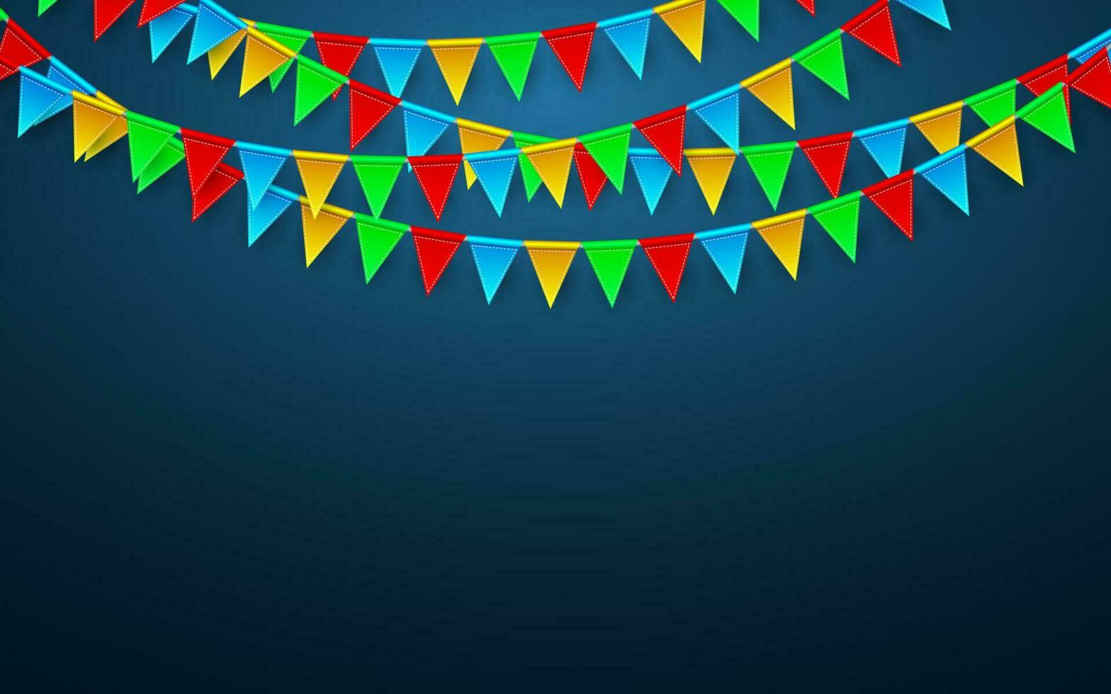 Celebration carnival. Party background with flags. Luxury greeting card. Vector illustration