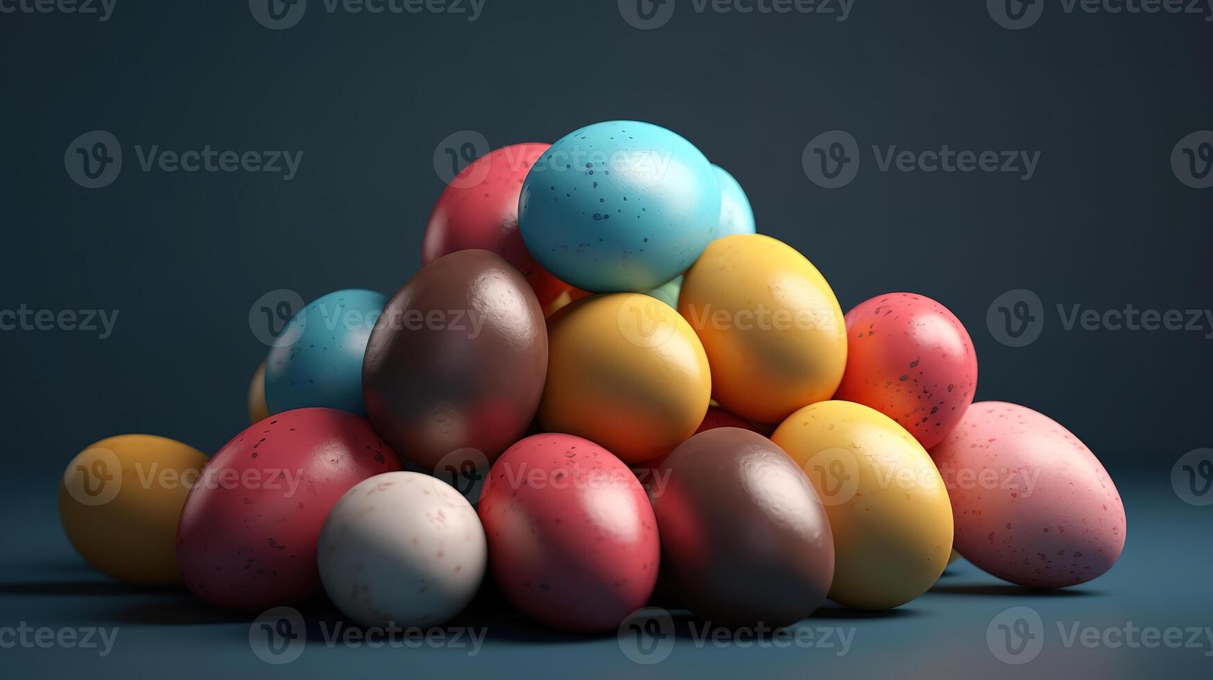 Realistic happy easter day concept. photo