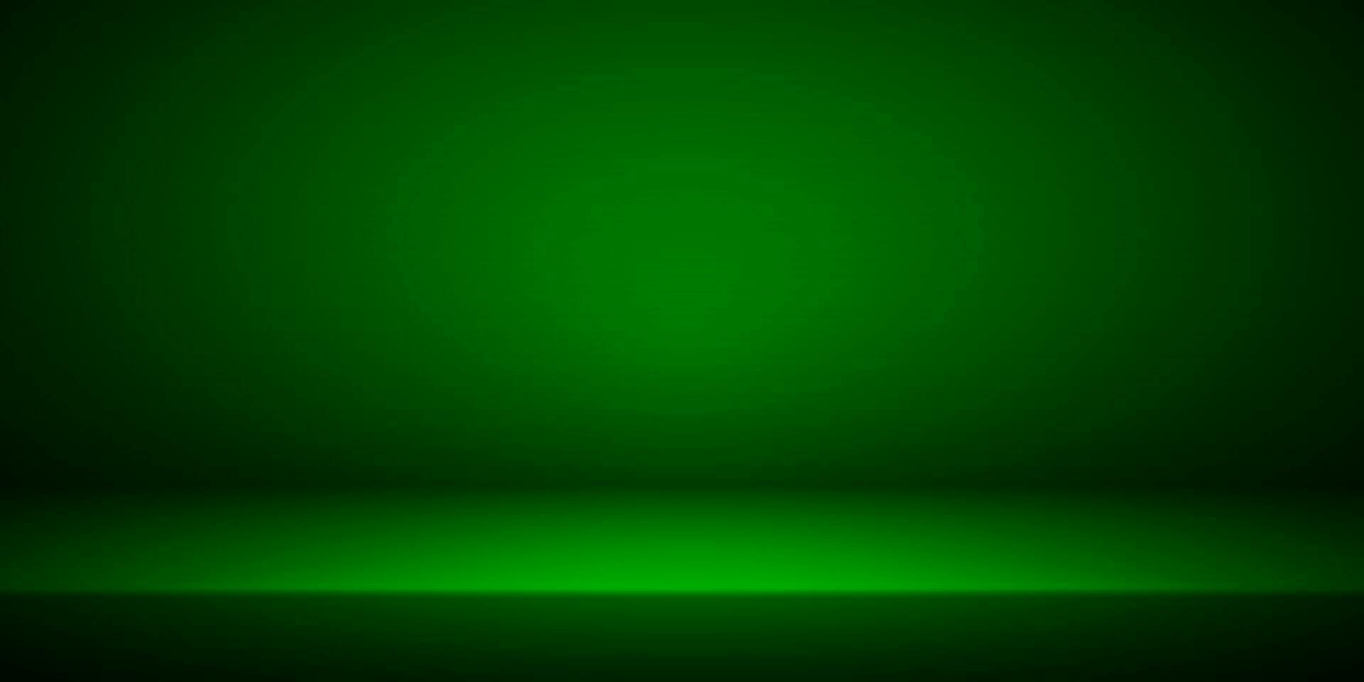 Empty green studio room interior. Clean workshop for photography or presentation. Vector illustration
