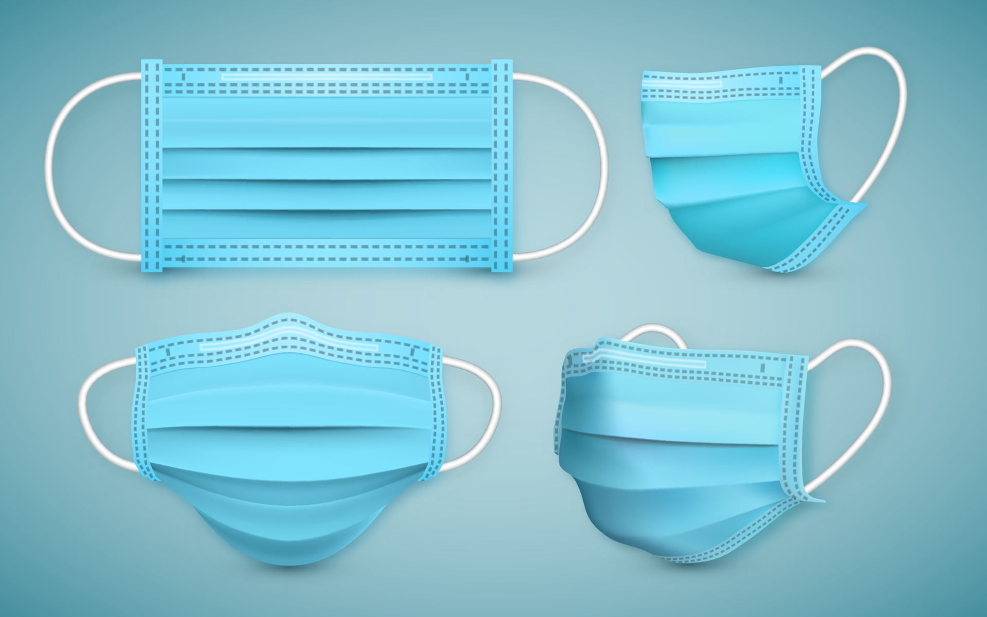 Realistic medical face mask. Details 3d medical mask. Vector