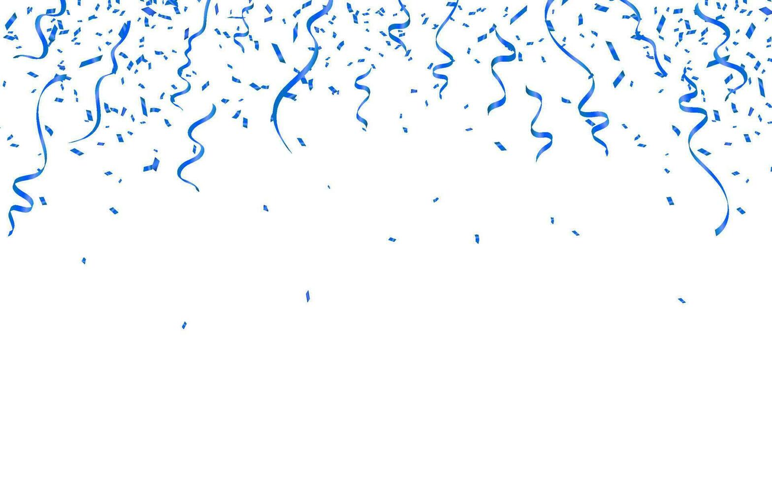 Blue confetti. Celebration carnival ribbons. Luxury greeting card. Vector illustration