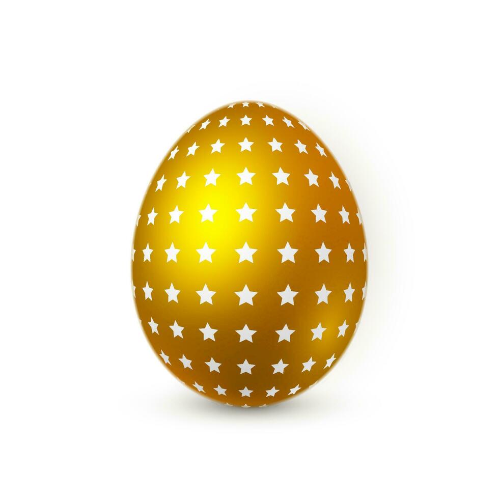 Golden Easter egg on white background. Easter egg for Your design. Vector illustration