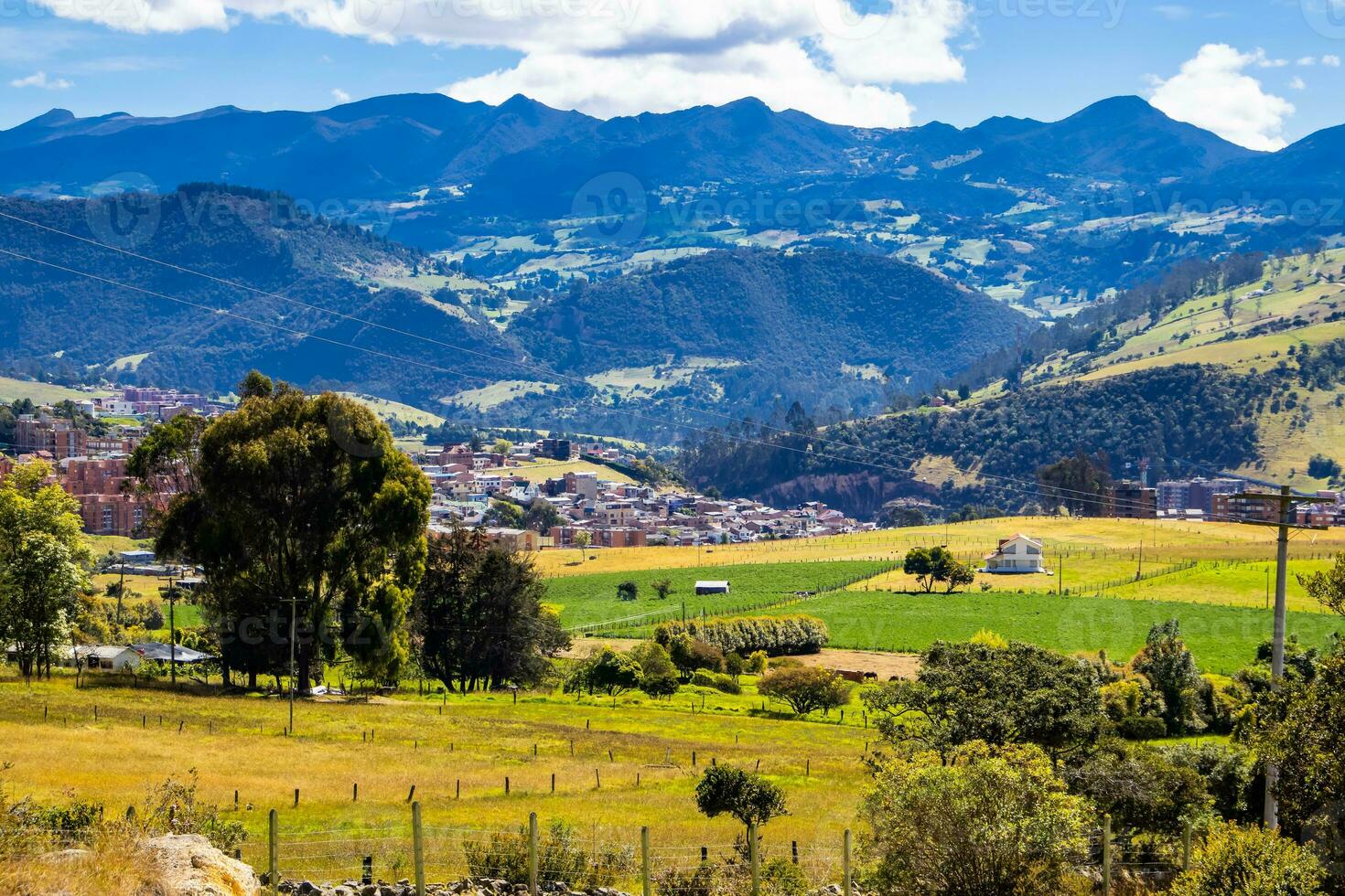 View of  the beautiful mountains of the municipality of La Calera located on the Eastern Ranges of the Colombian Andes photo