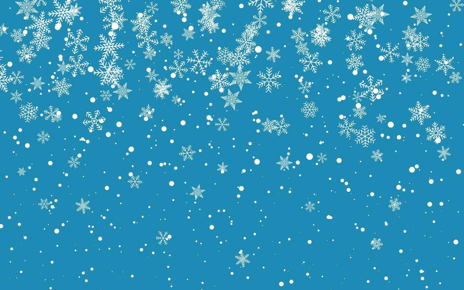 Christmas snow. Falling snowflakes on dark background. Snowfall. Vector illustration