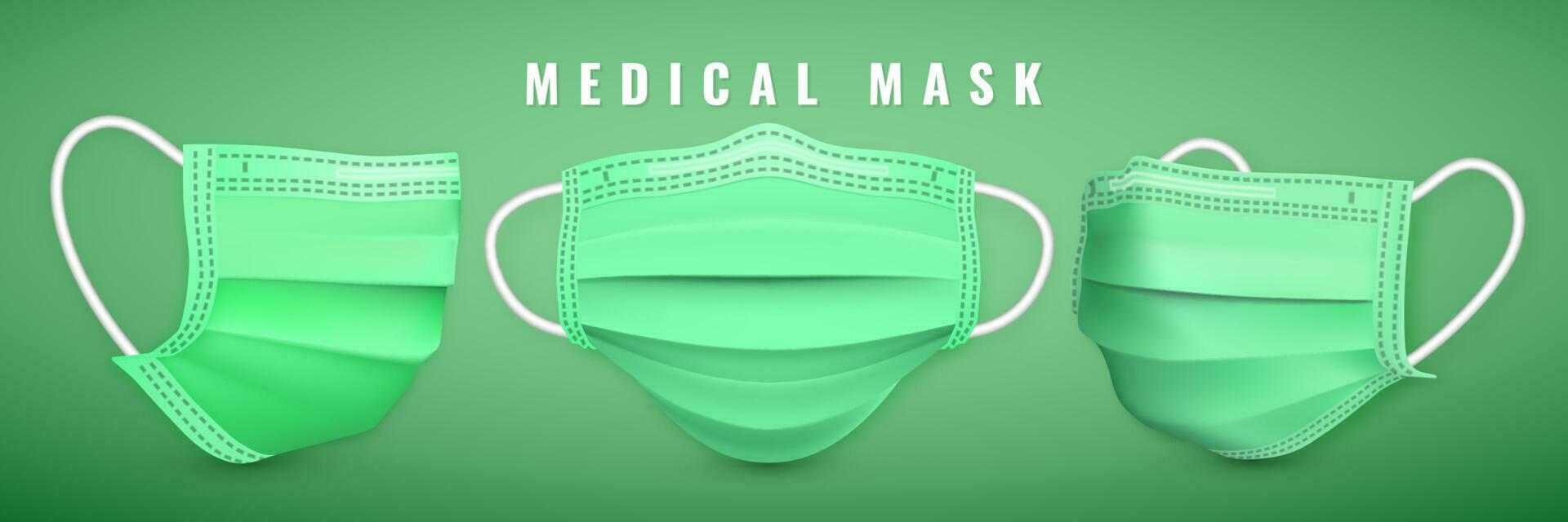 Realistic medical face mask. Details 3d medical mask. Vector