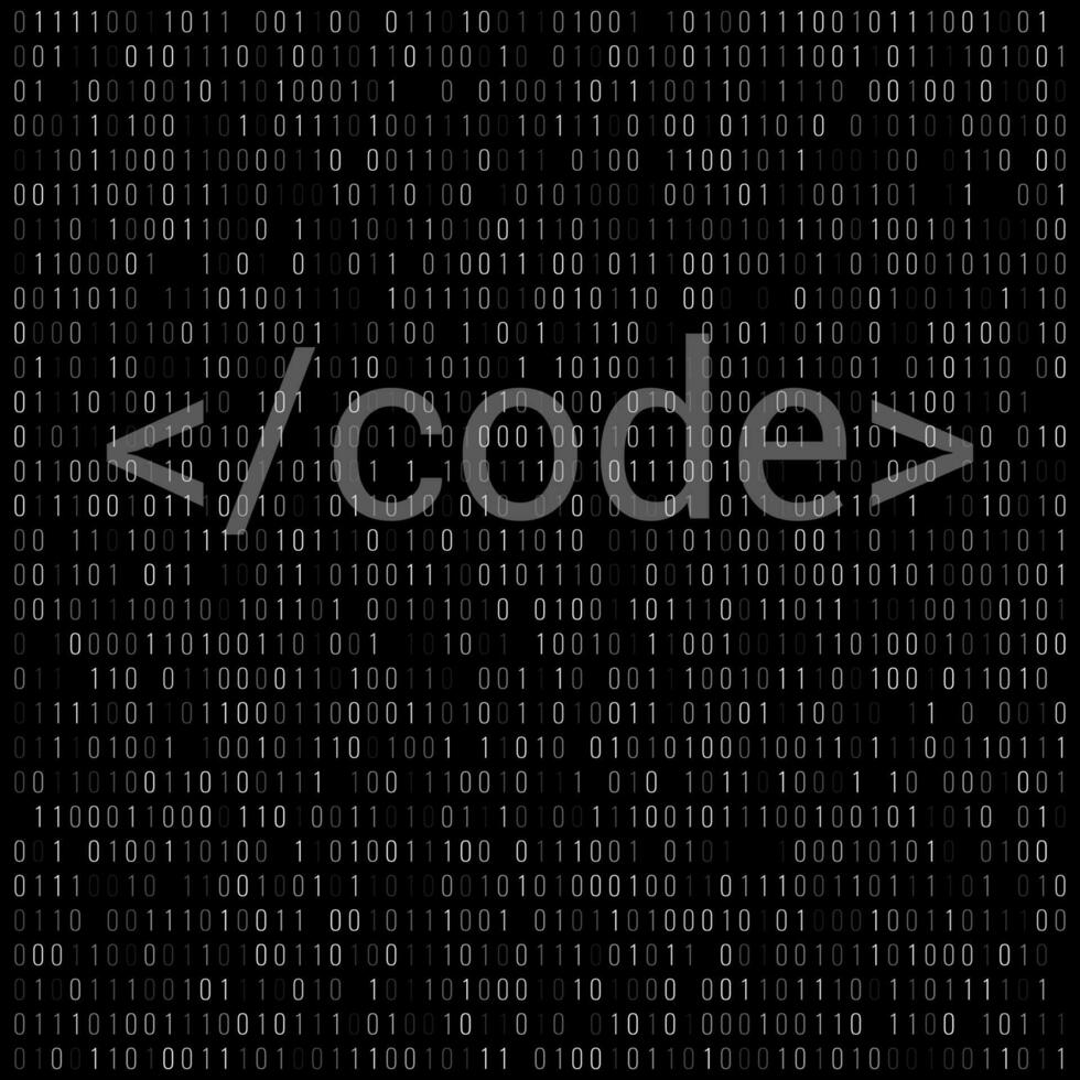 Binary code digital technology background. Computer data by 0 and 1. Algorithm Binary Data Code, Decryption and Encoding. Vector illustration