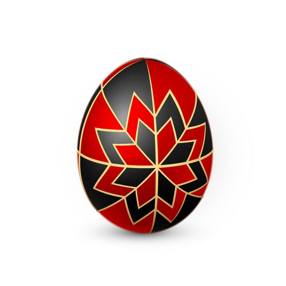 color Pascua de Resurrección huevo en blanco antecedentes. rojo y blanco huevo pintar por cera de abejas. vector ilustración