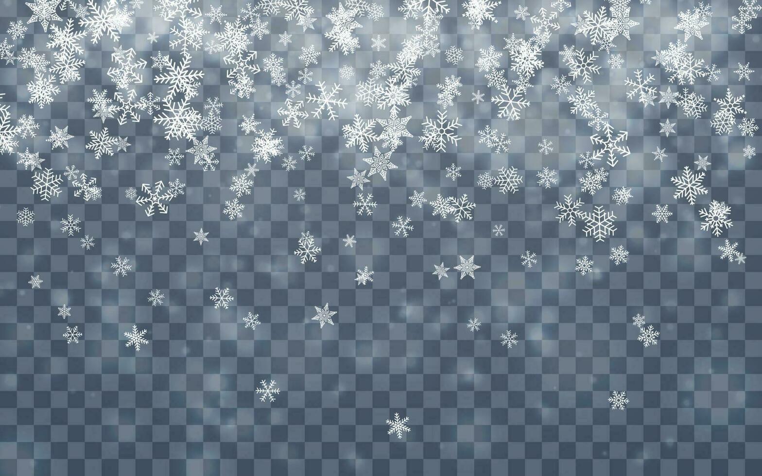 Navidad nieve. que cae copos de nieve en azul antecedentes. nevada. vector ilustración