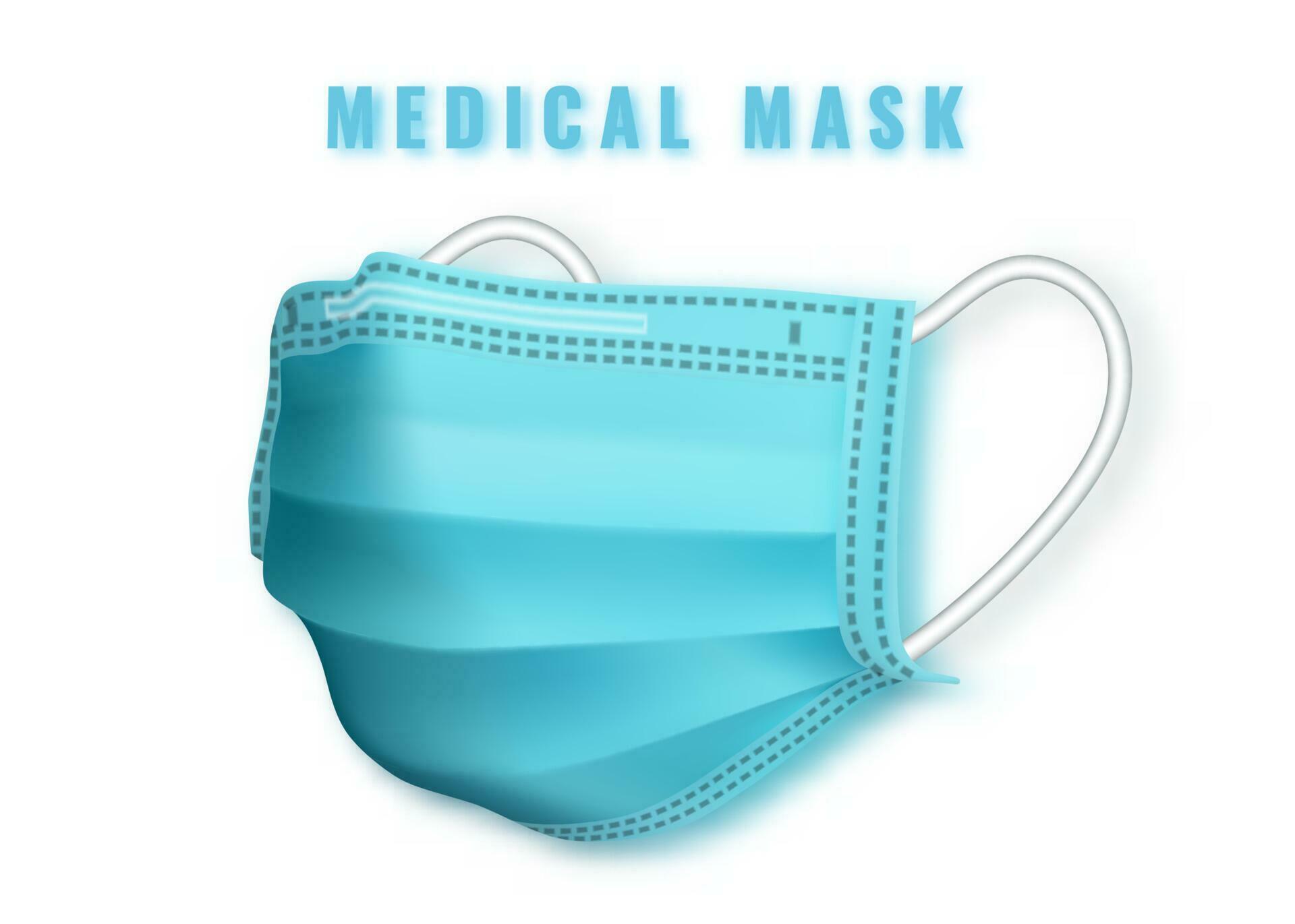 Realistic medical face mask. Details 3d medical mask. Vector