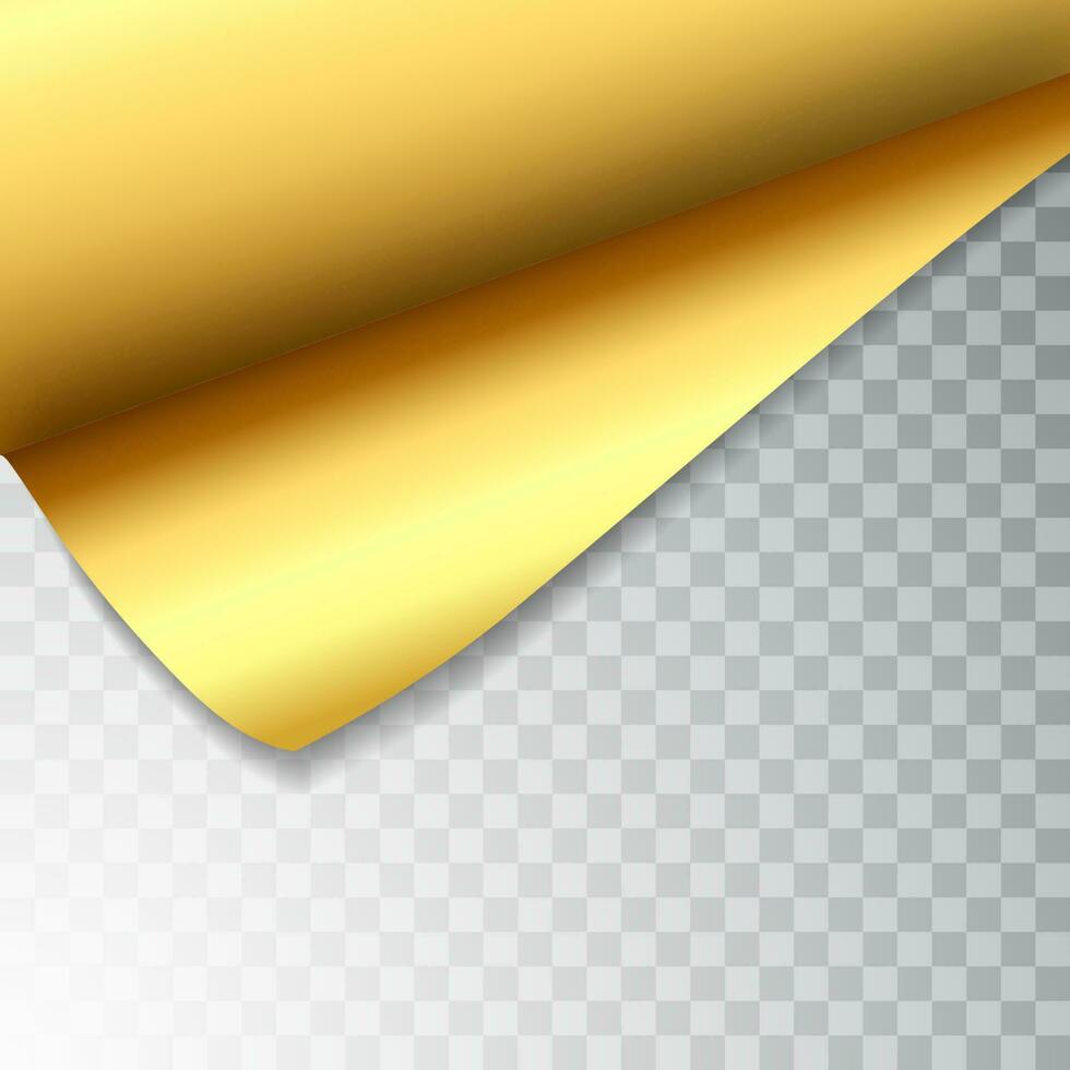Paper page with curled corner and shadow. Template for your design. Set. Vector illustration
