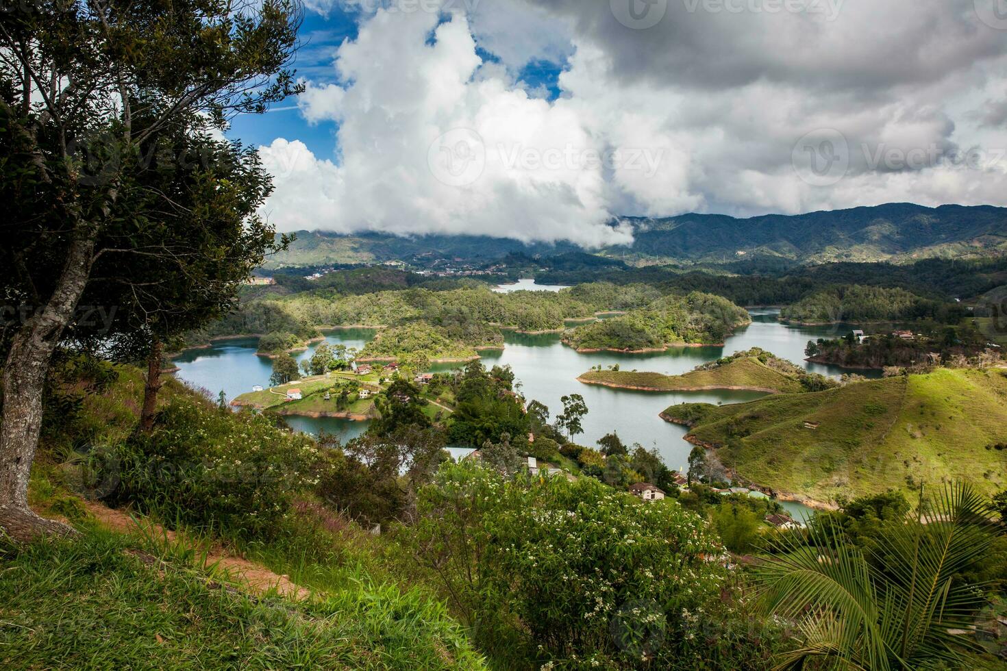The artificial lake in Guatape in the Antioquia region of Colombia 23804819 Stock Photo at Vecteezy