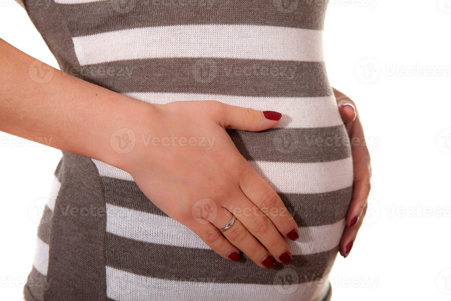 Pregnant woman belly  - 18 weeks photo