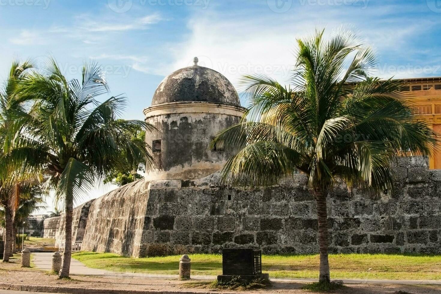Walls of Cartagena de Indias built at the end of the XVI century for the defense of the city photo
