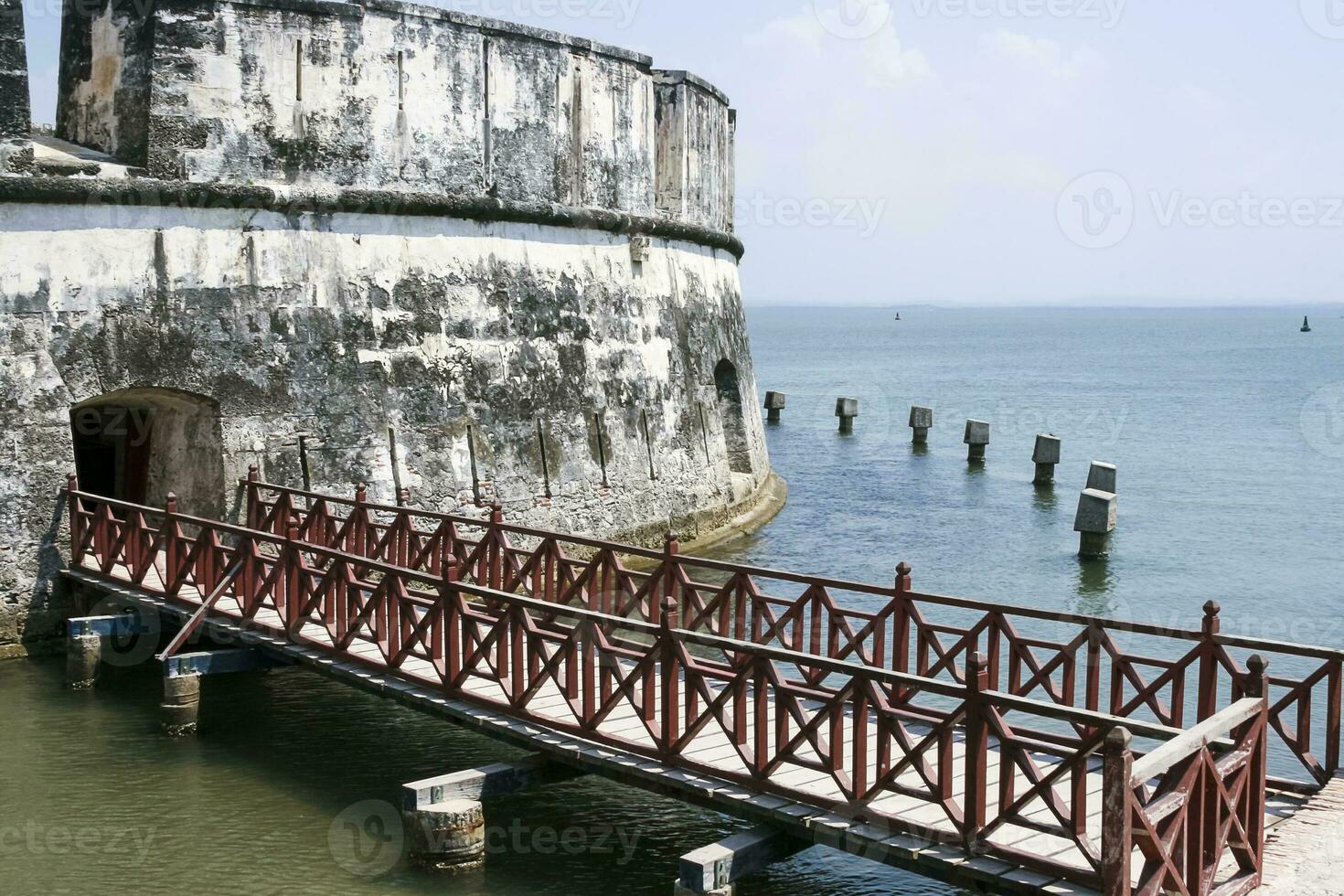 Walls of Cartagena de Indias built at the end of the XVI century for the defense of the city. San Fernando de Bocachica Fort located at Tierrabomba. photo