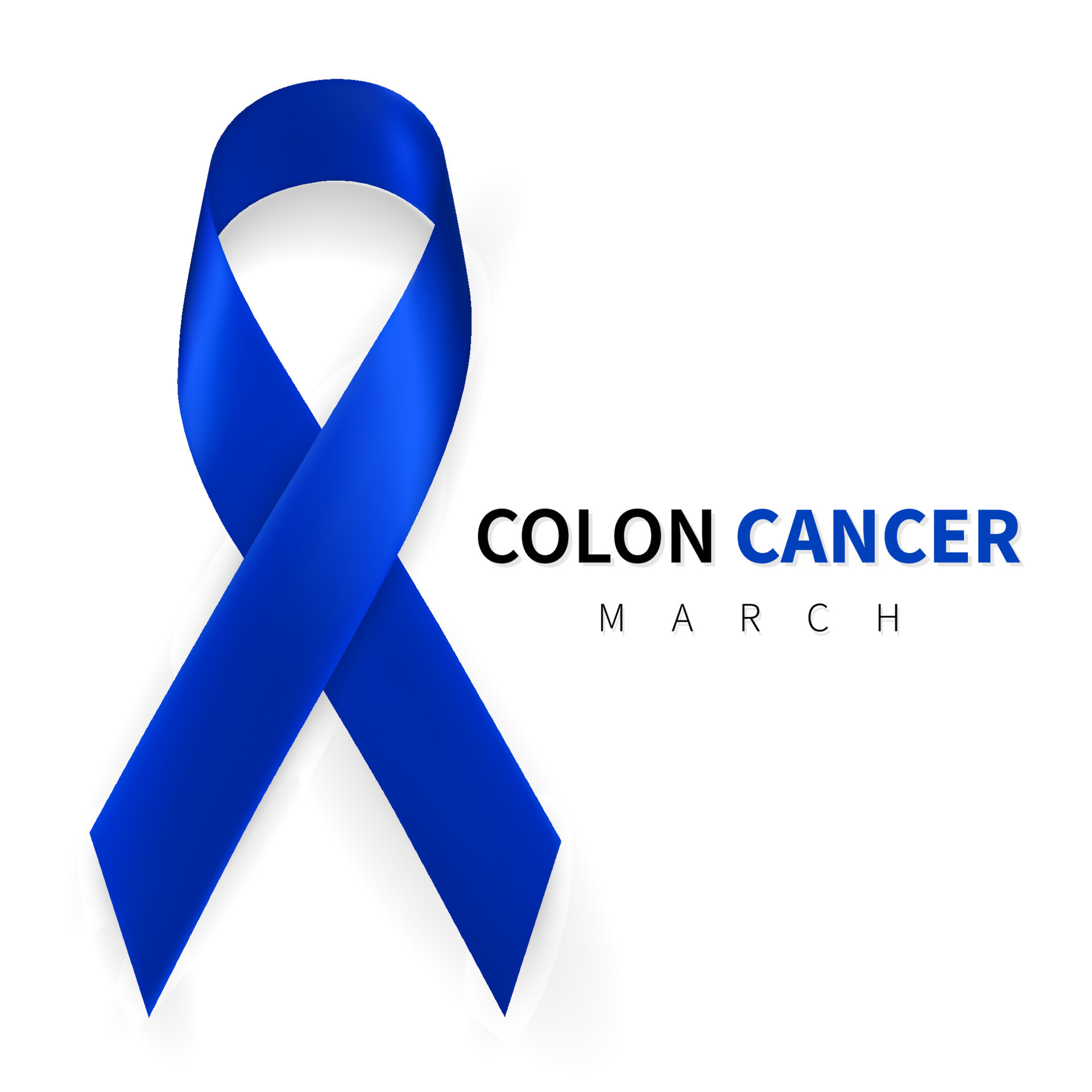 Colorectal, Colon Cancer Awareness Month. Realistic Dark Blue ribbon ...