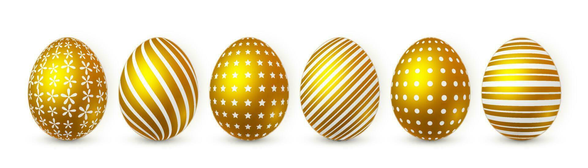 Golden Easter egg on white background. Easter egg for Your design. Vector illustration