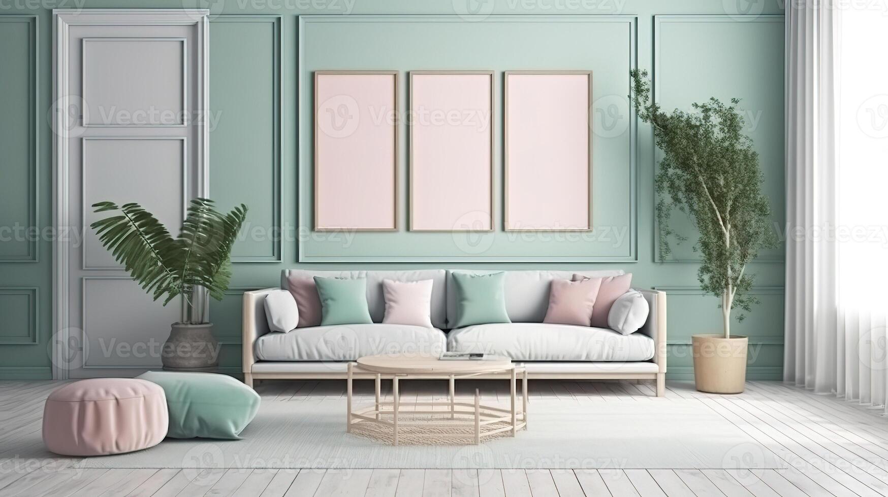 Mockup frame in Coastal interior background. photo