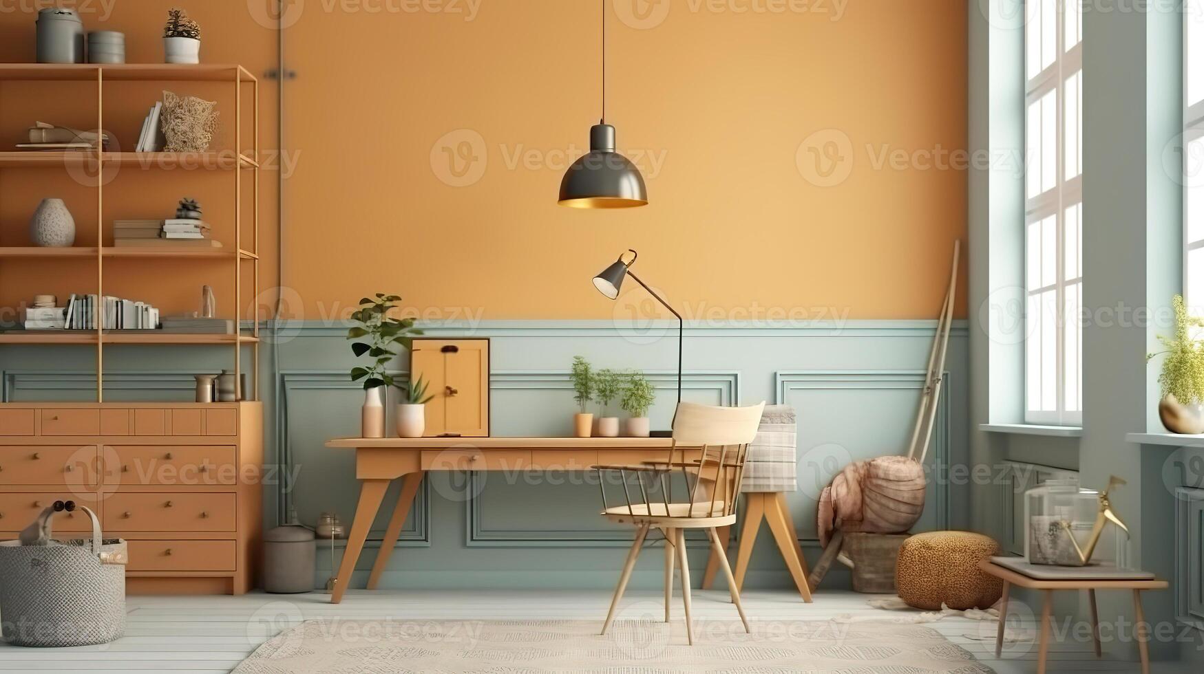 View of photo frames with home decor and interior design.