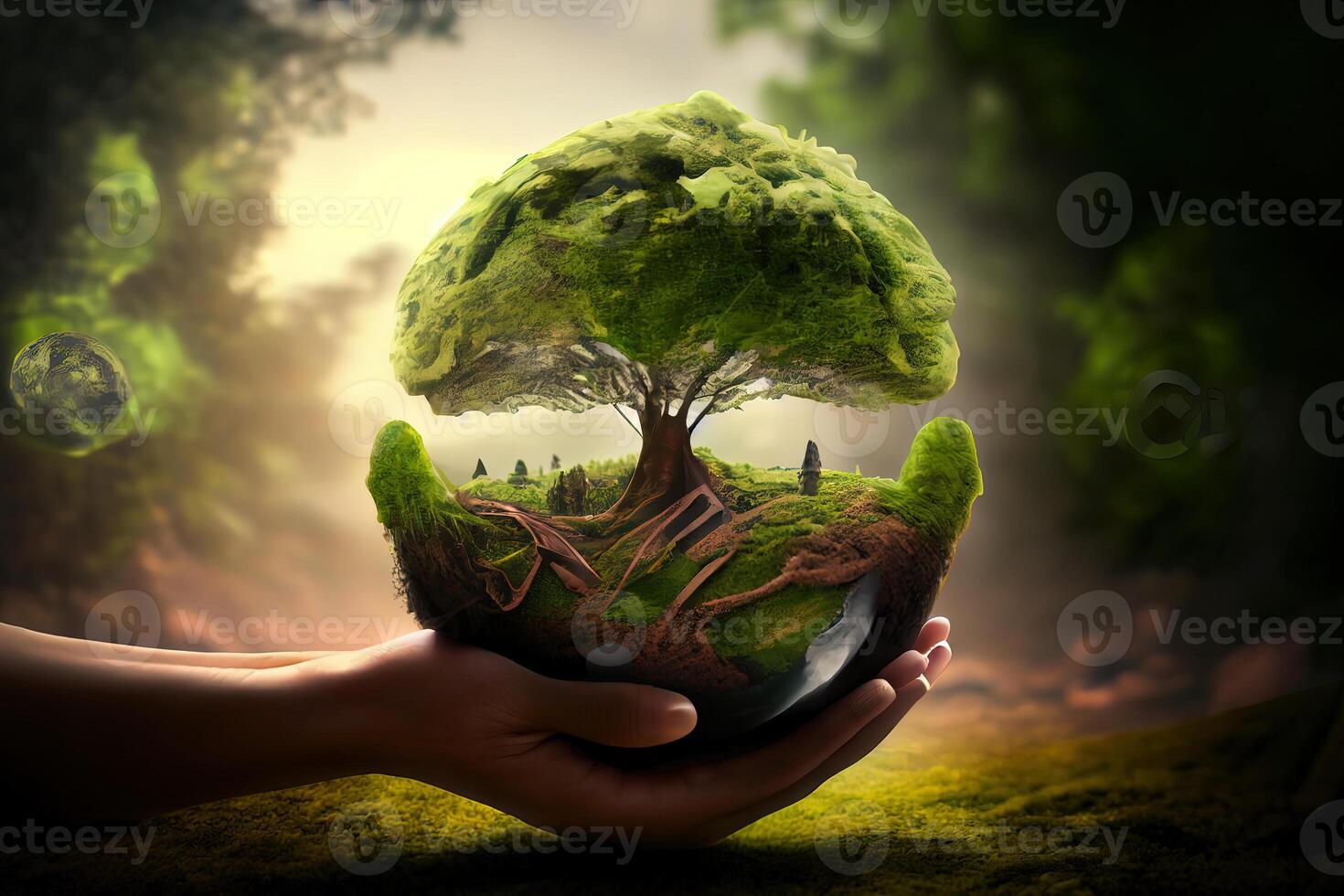 Flat mother earth day illustration. photo