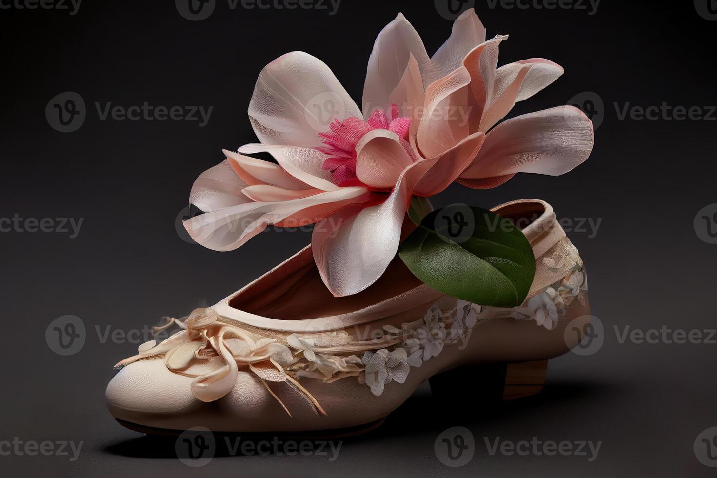 Smart Ballet shoes with small flower. photo
