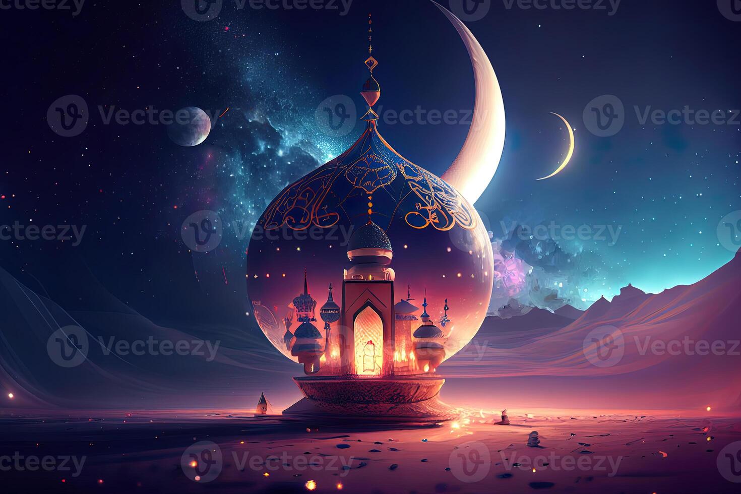 Concept of Ramadan Kareem, space for text. photo