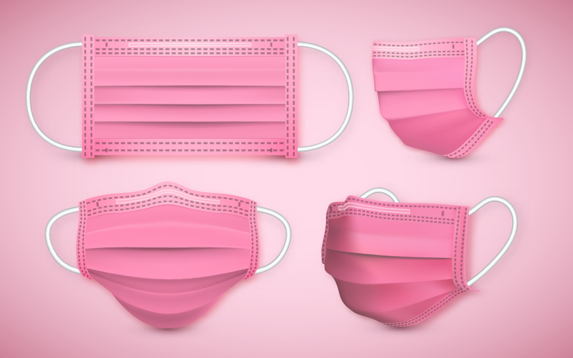 Realistic medical face mask. Details 3d medical mask. Vector