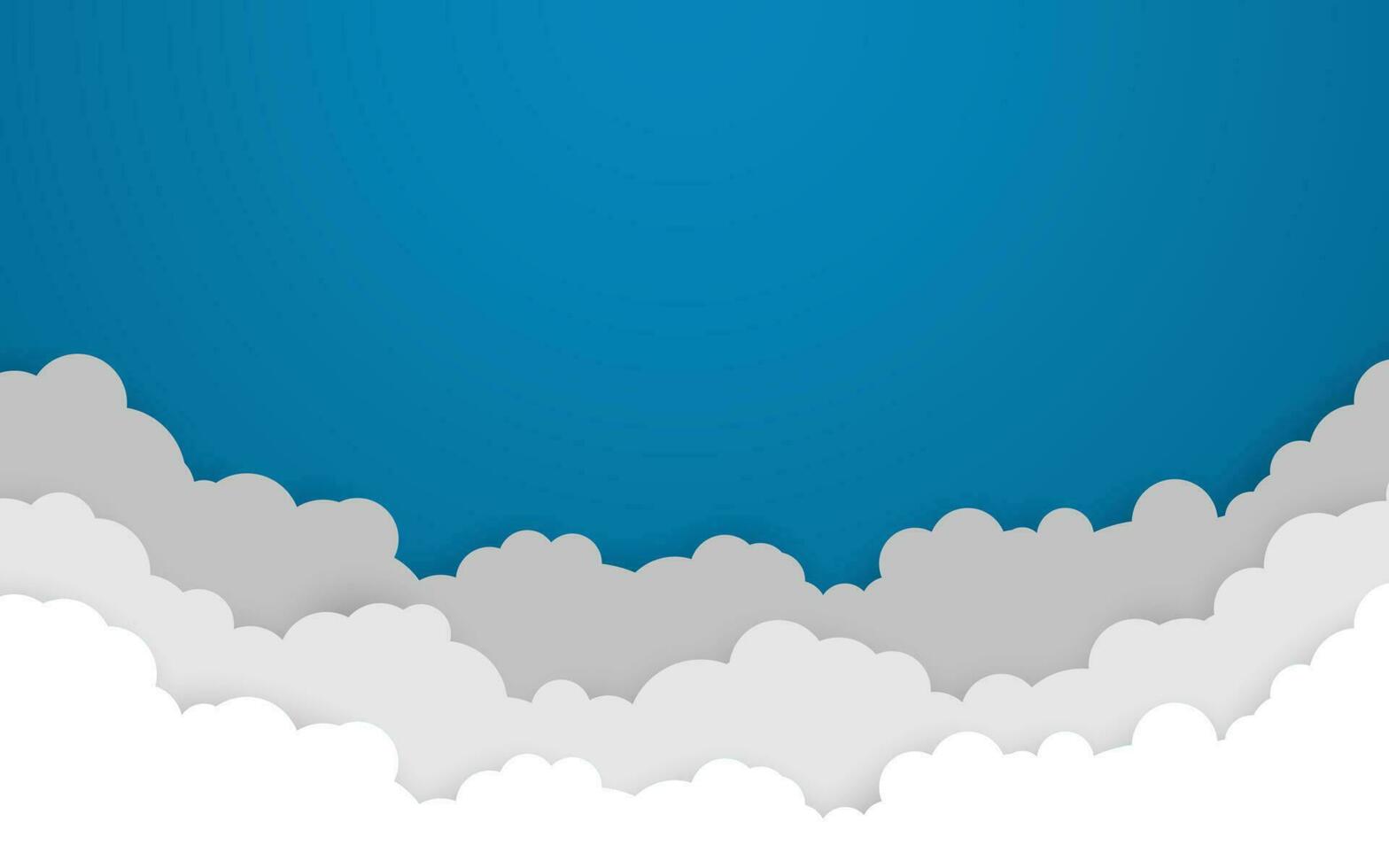 azul cielo con blanco nubes antecedentes. dibujos animados plano estilo diseño. vector ilustración