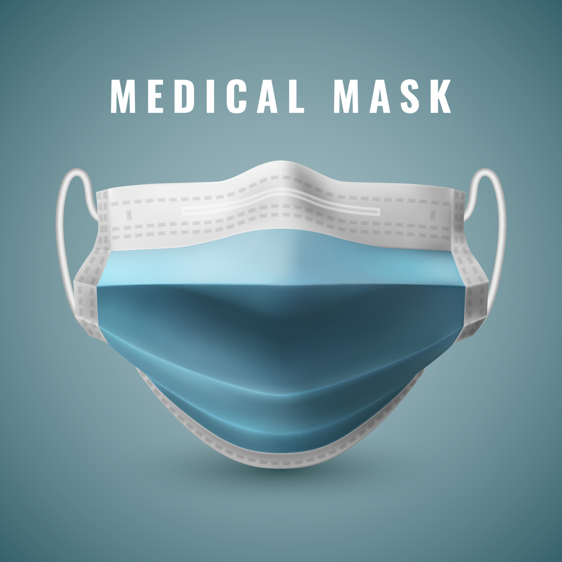 Realistic medical face mask. Details 3d medical mask. Vector