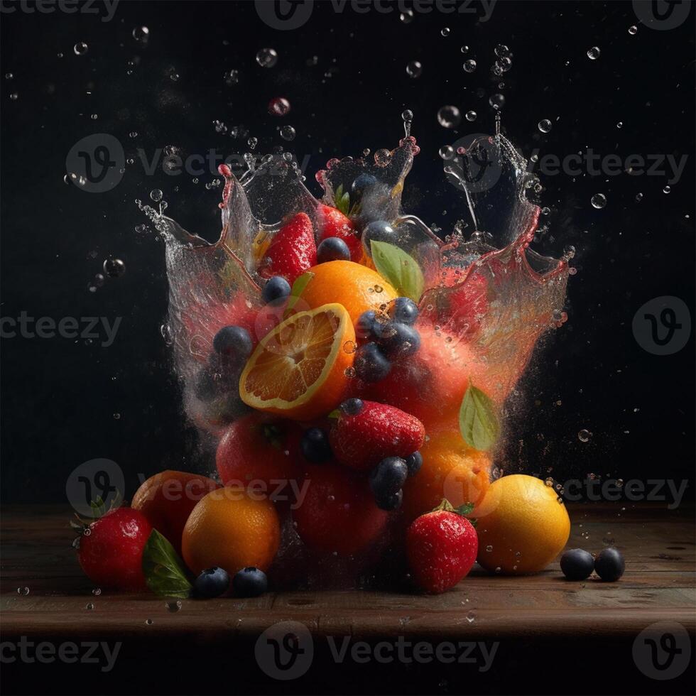 A large pile of fruit Generated photo