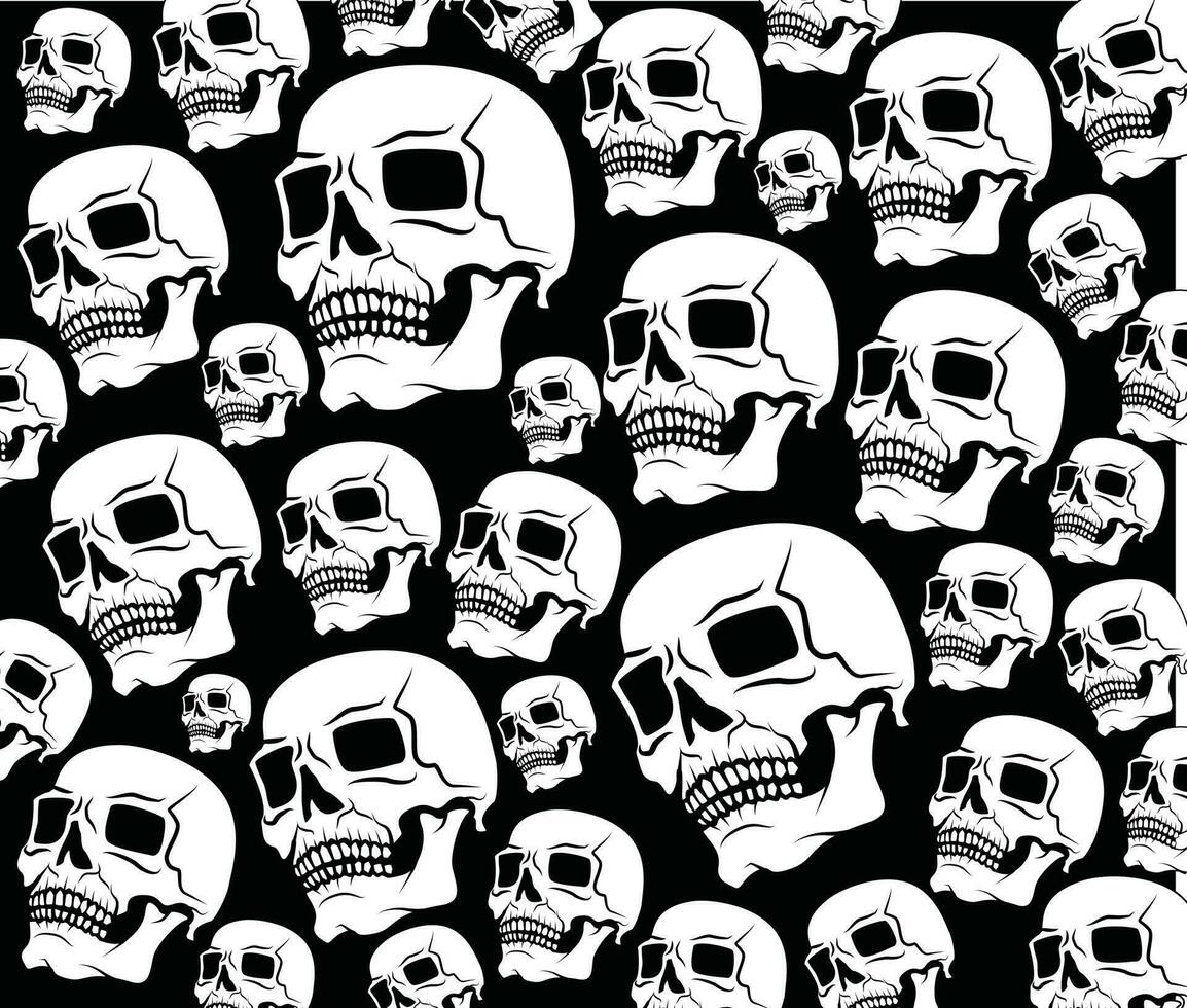 White Skulls, Isolated Background. vector