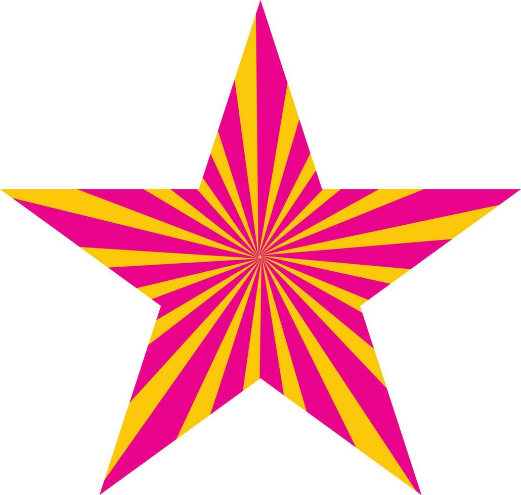 estrella con rosado rayos de sol, aislado antecedentes. vector