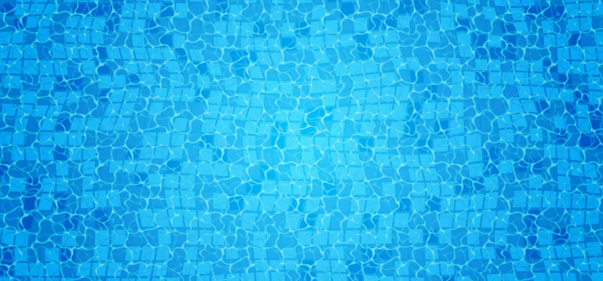 Swimming pool bottom caustics ripple and flow with waves background. Seamless blue ripples pattern. Vector illustration