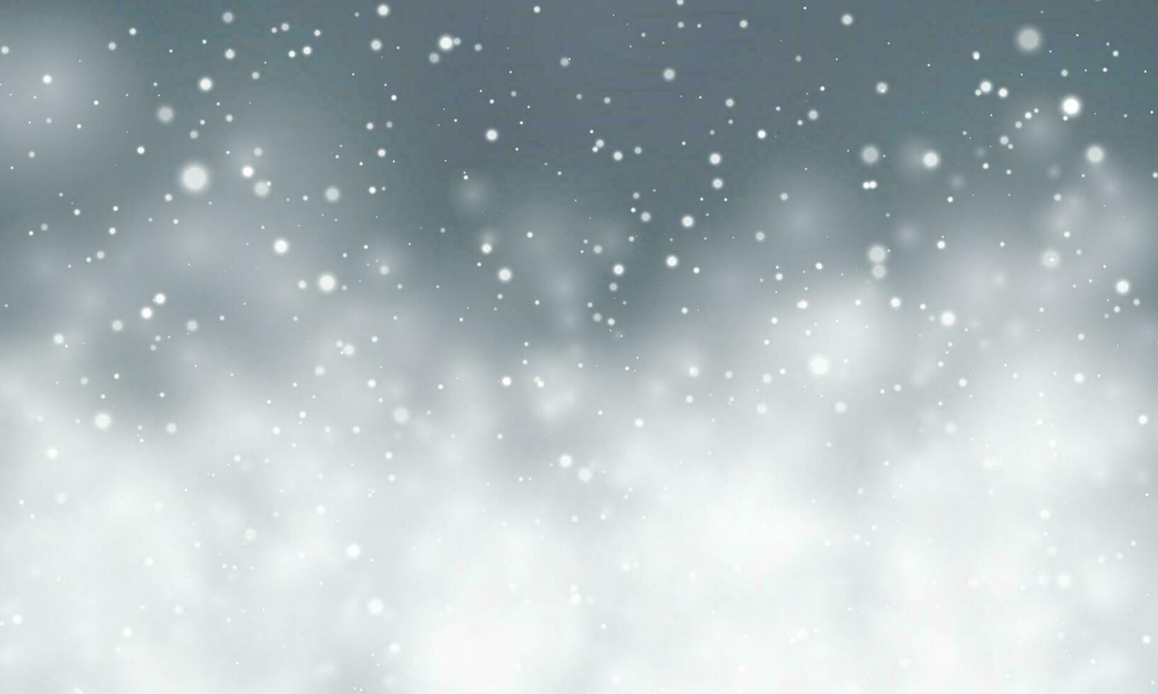 Christmas snow. Falling snowflakes on blue background. Snowfall. Vector illustration