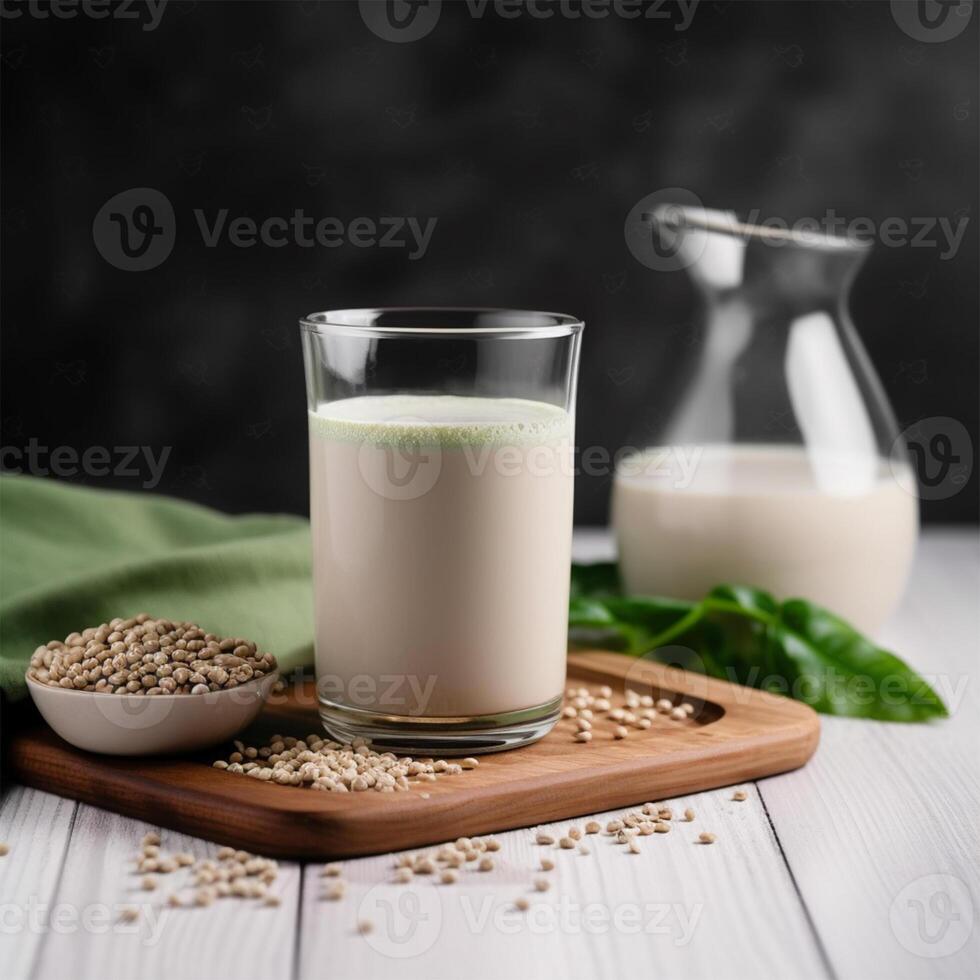 A glass of milk Generated photo